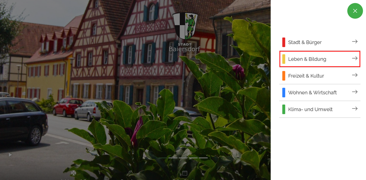 Ausklappmenü Rathaus