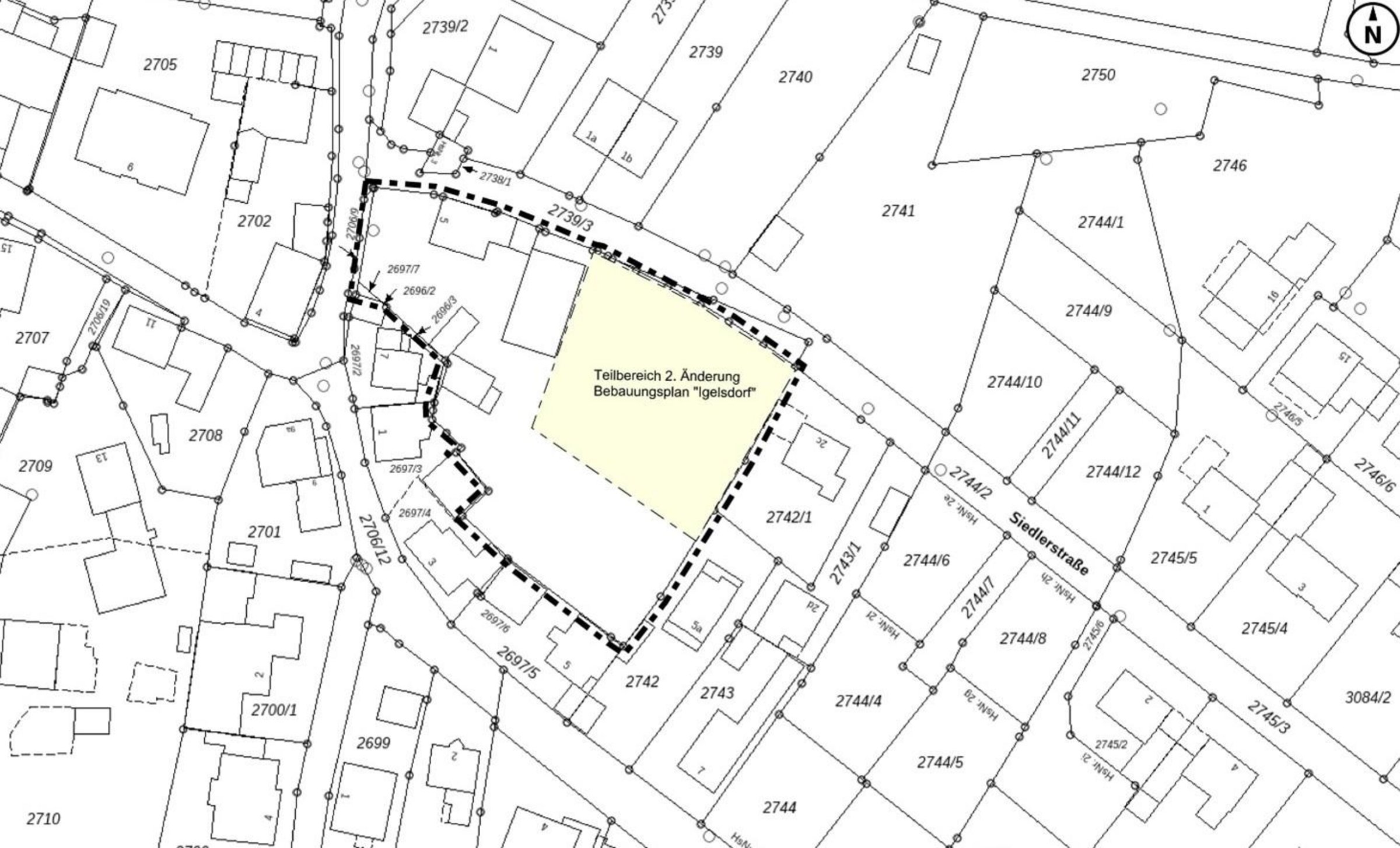 Lageplan Geltungsbereich BBP Siedlerstraße mit Änderungsbereich BBP Igelsdorf (JPG)