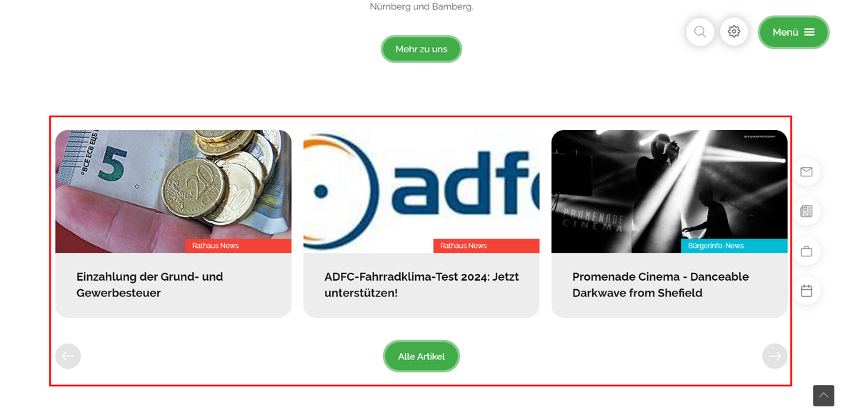 Aktuelles auf der Startseite