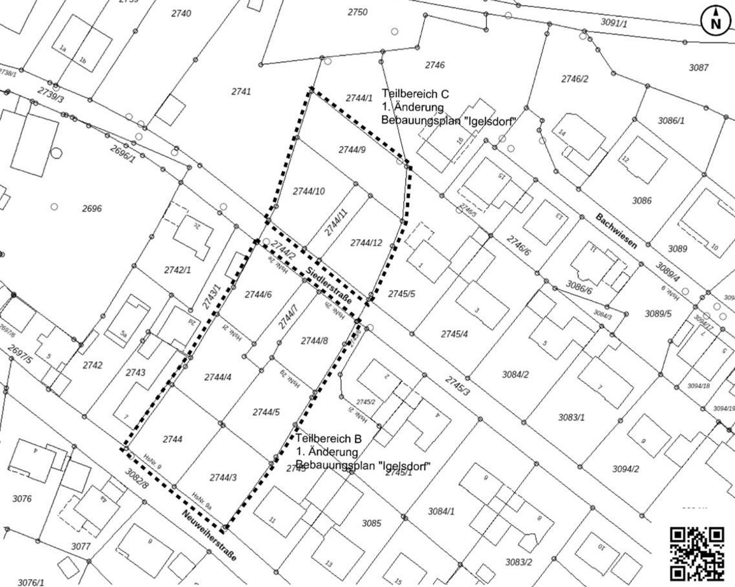 Lageplan Geltungsbereiche B+C der 1. BBP-Änderung Igelsdorf (JPG)