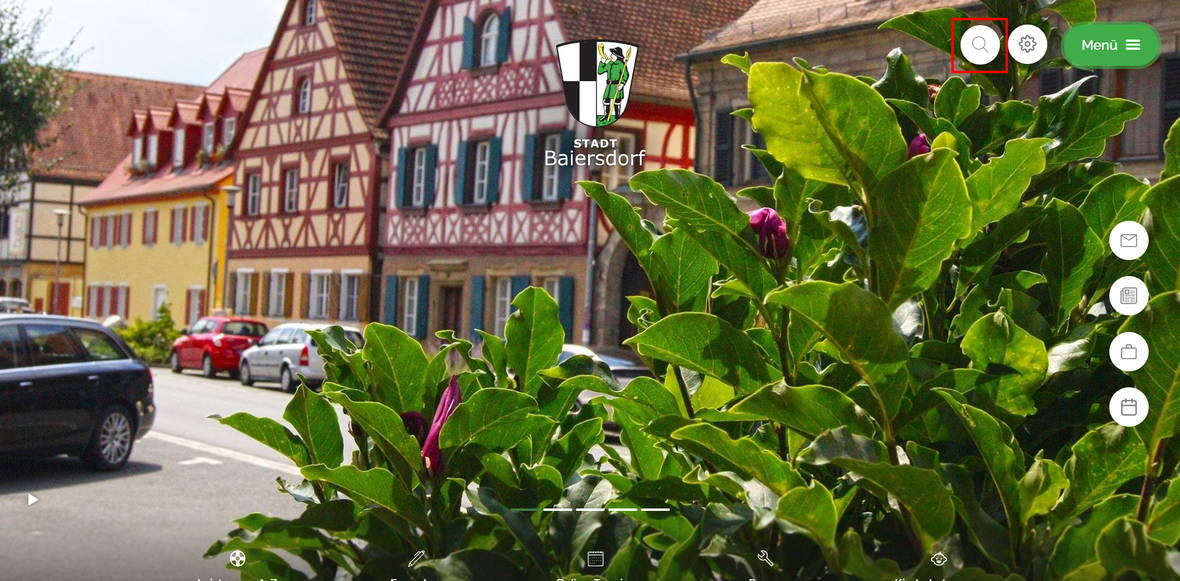 Suche auf der Startseite